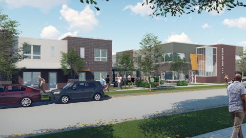 A rendering of a new housing development