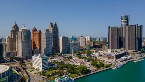 The downtown Detroit Riverfront 